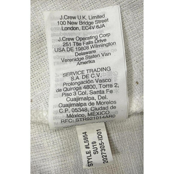 J. Crew White Cotton Minimalist Boho Beach Front Knot V Neck Blouse Small - Picture 10 of 13